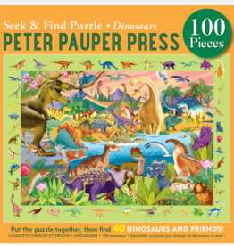 Peter Pauper Press Dinosaurs Seek & Find 100-Piece Jigsaw Puzzle