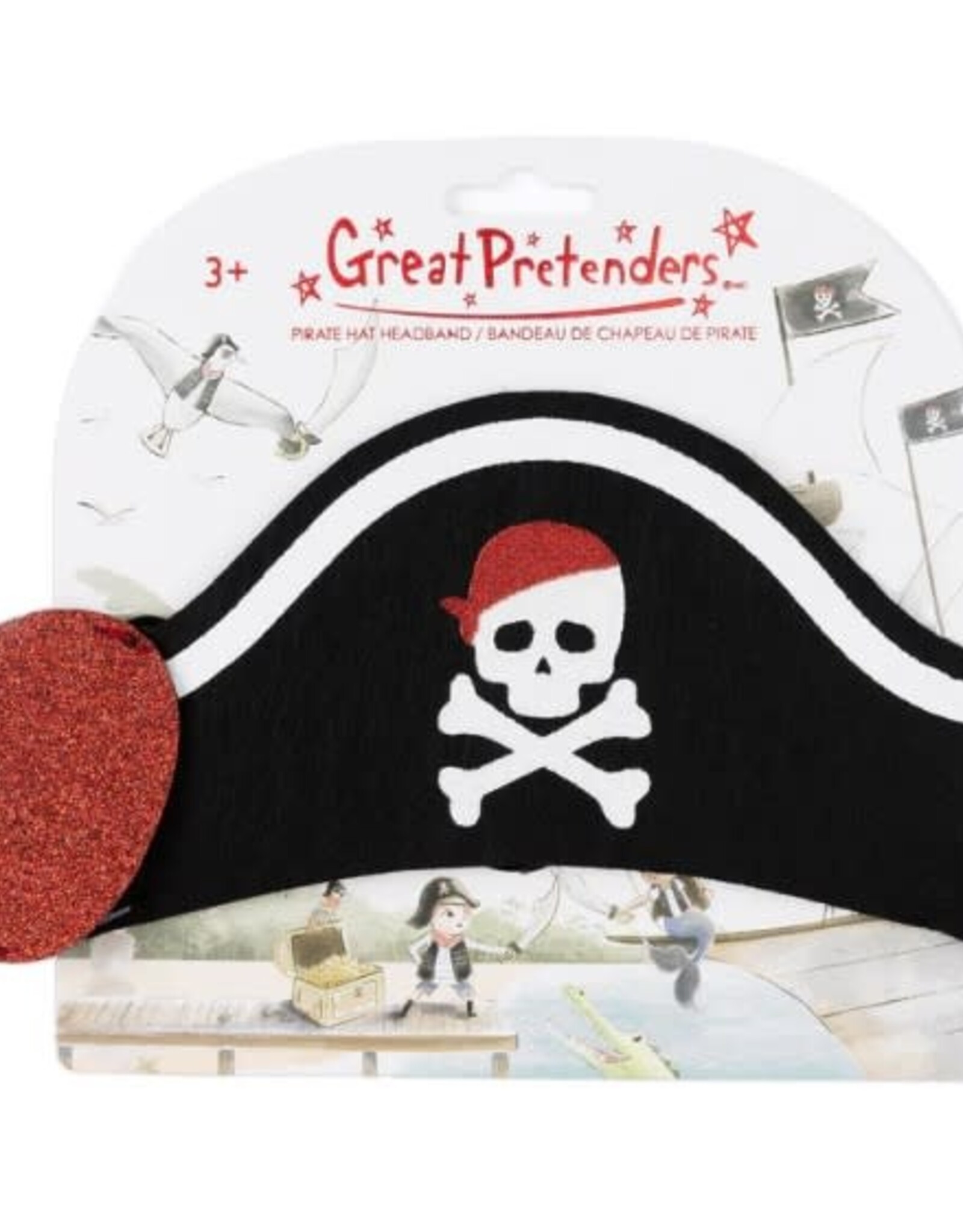 Great Pretenders Pirate Hat Headband & Eyepatch, 2pcs