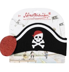 Great Pretenders Pirate Hat Headband & Eyepatch, 2pcs