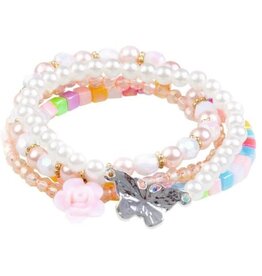 Great Pretenders Pearly Butterfly Bracelet Set, 4pcs