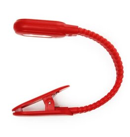 Kikkerland RECHARGEABLE CLIP BOOK LIGHT RED
