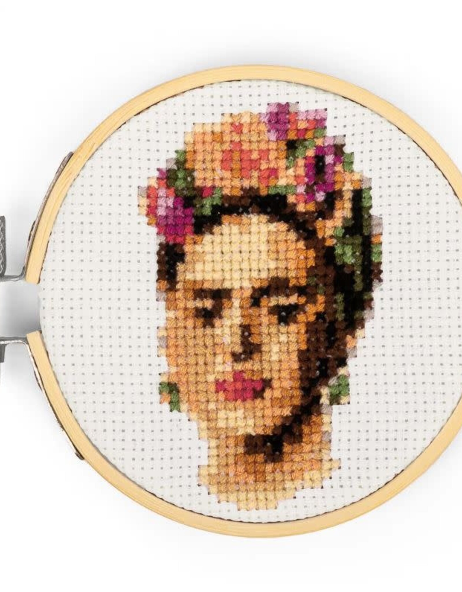Kikkerland Mini Cross Stitch Embroidery Kit - Frida