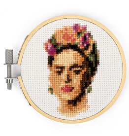 Kikkerland Mini Cross Stitch Embroidery Kit - Frida