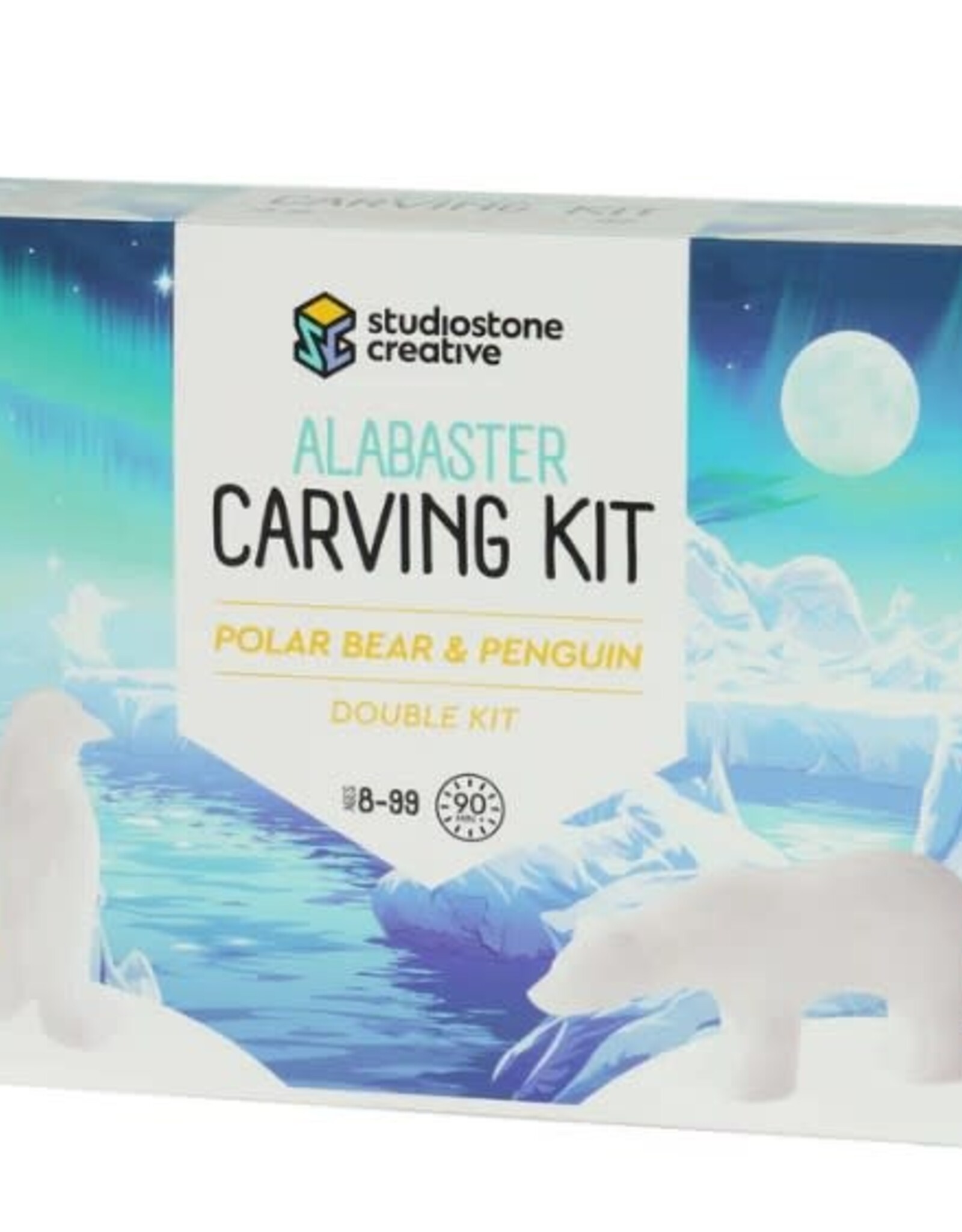 Studiostone Creative Polar Bear & Penguin Alabaster Double Carving Kit Age 8+