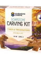Studiostone Creative T-Rex & Triceratops Soapstone Double Carving Kit Age 8+