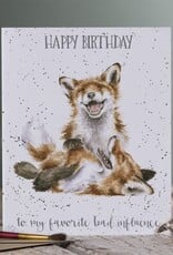 Wrendale Design Card - Birthday 'Favorite Bad Influence' Fox Single Card