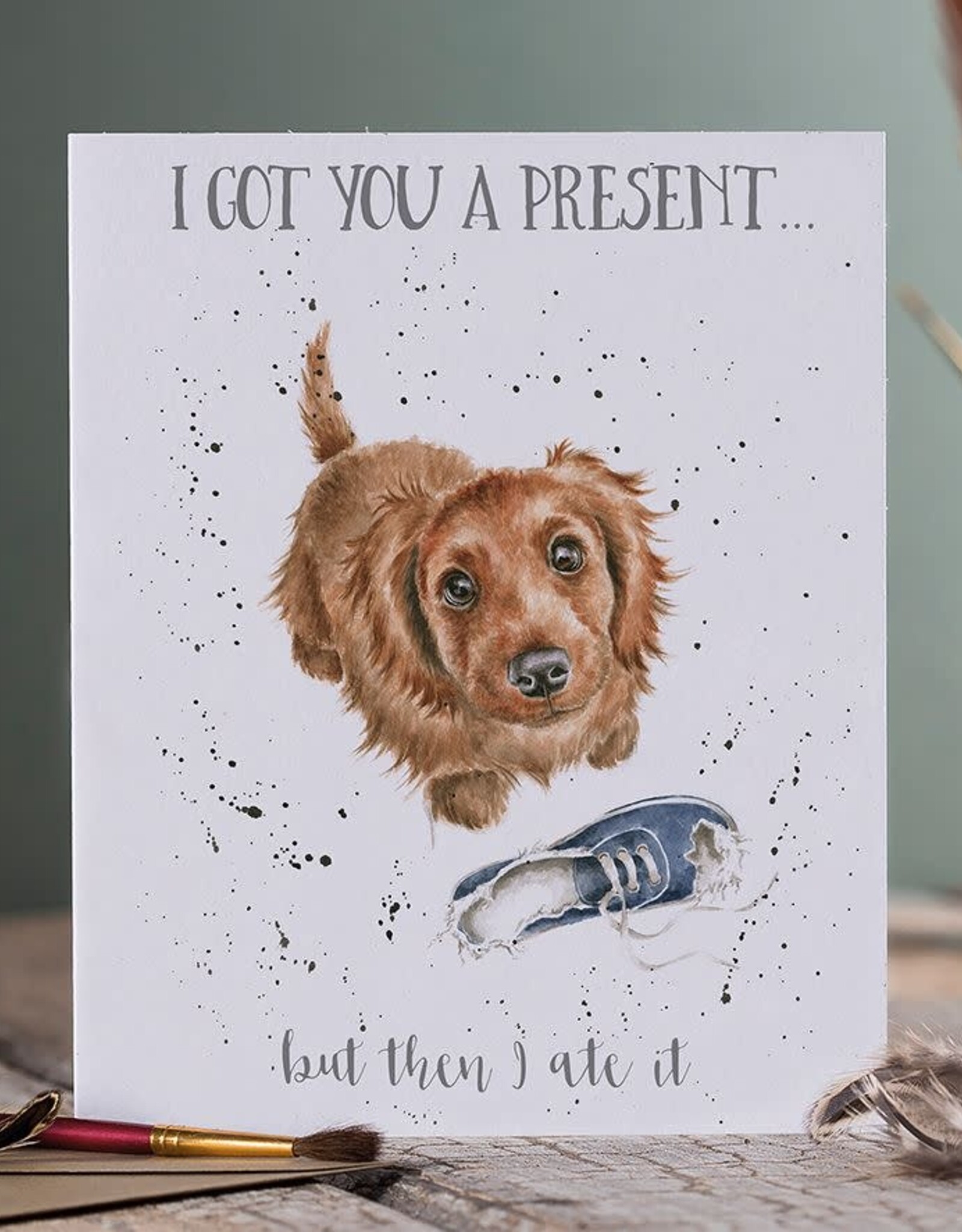 Wrendale Design Card-I Got You a Present Single