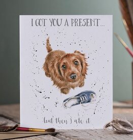 Wrendale Design Card-I Got You a Present Single