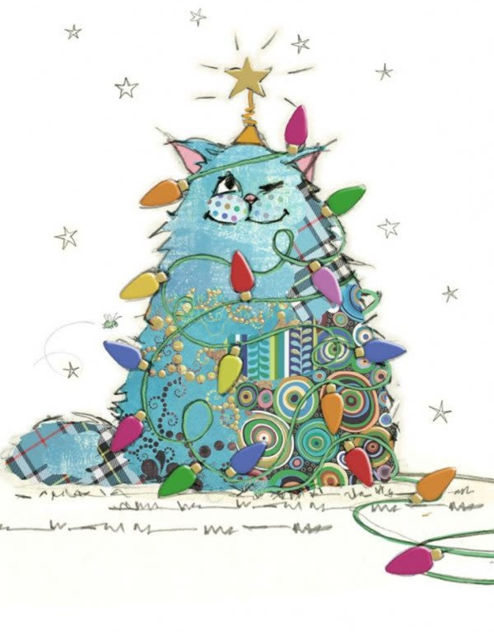 Bug Art CHRISTMAS KOOKS - CAT - BLANK (5" x 7")