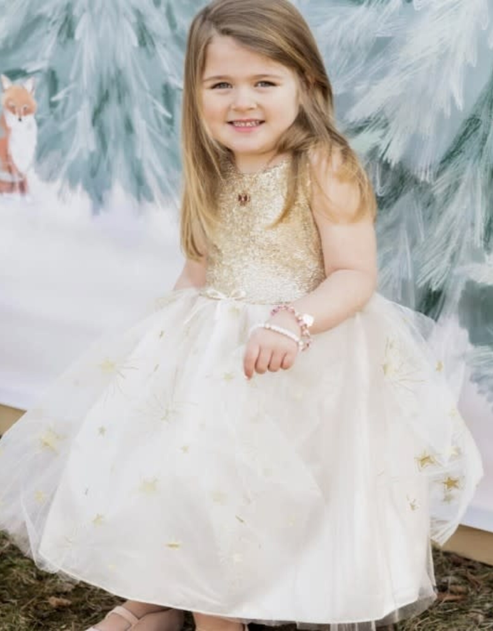 Great Pretenders Golden Glam Party Dress, Size 5-6