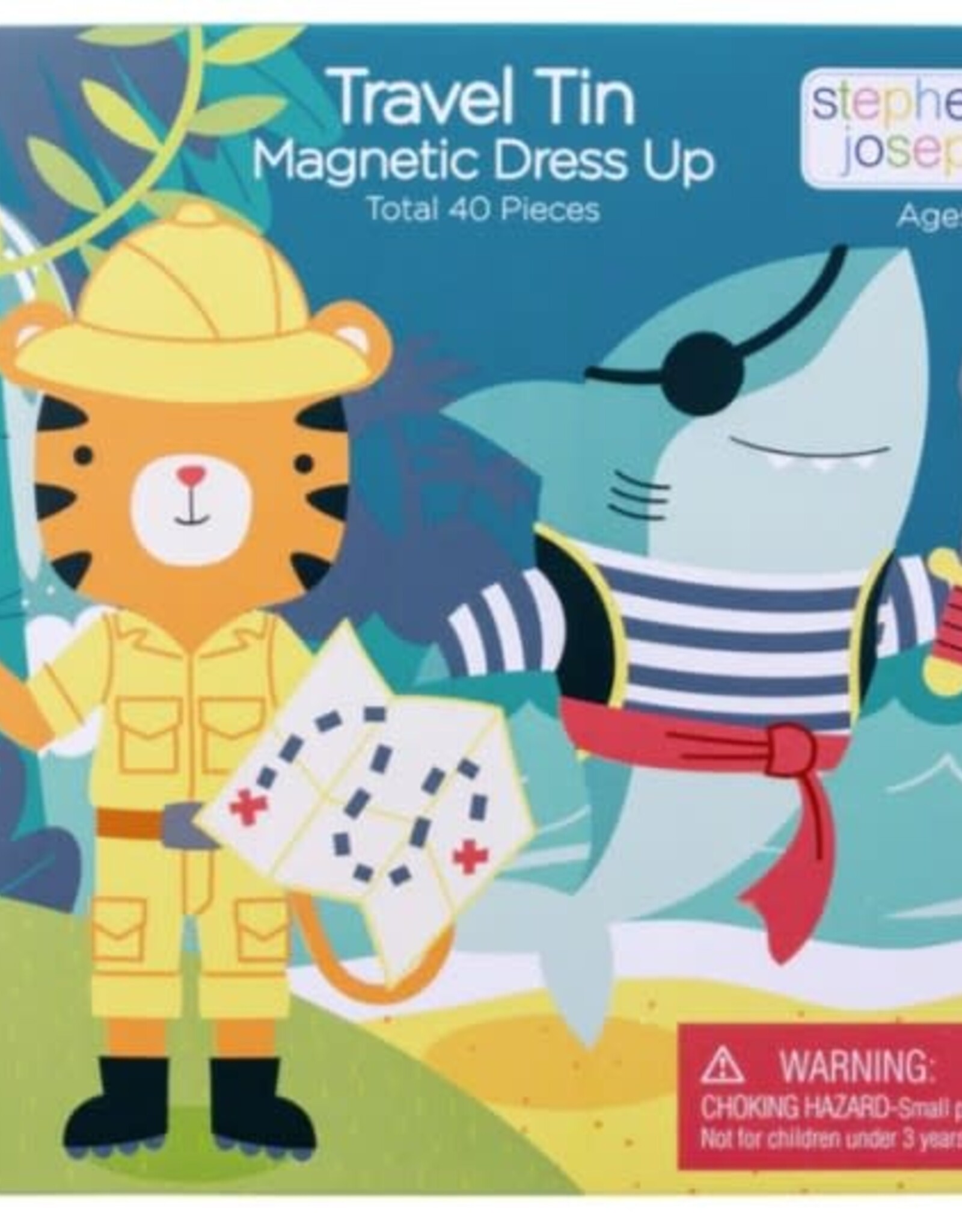 Stephen Joseph TRAVEL TIN MAGNETIC DRESS UP SHARK AND TIGER