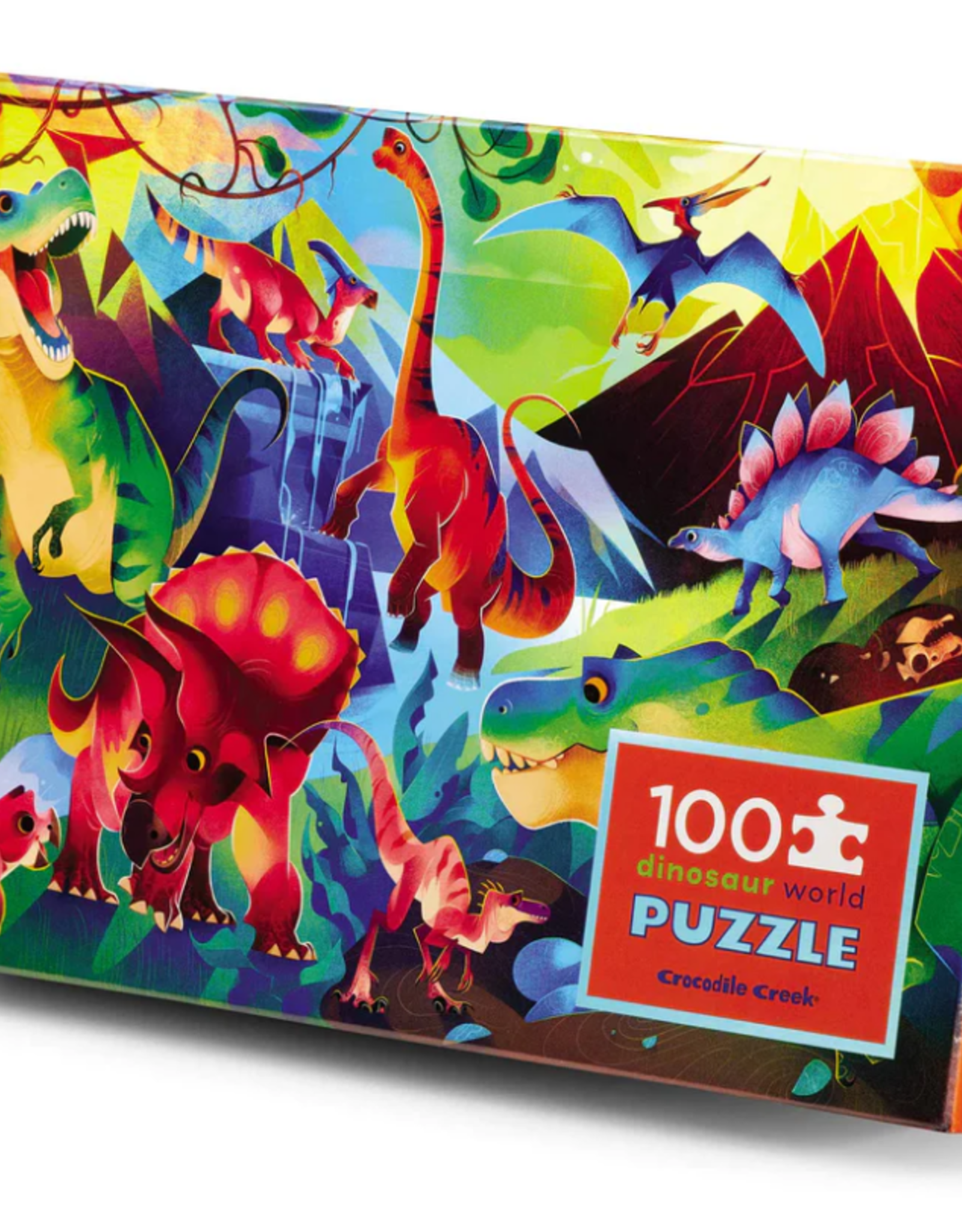 Crocodile Creek 100 Pc Holographic Puzzle/Dinosaur World