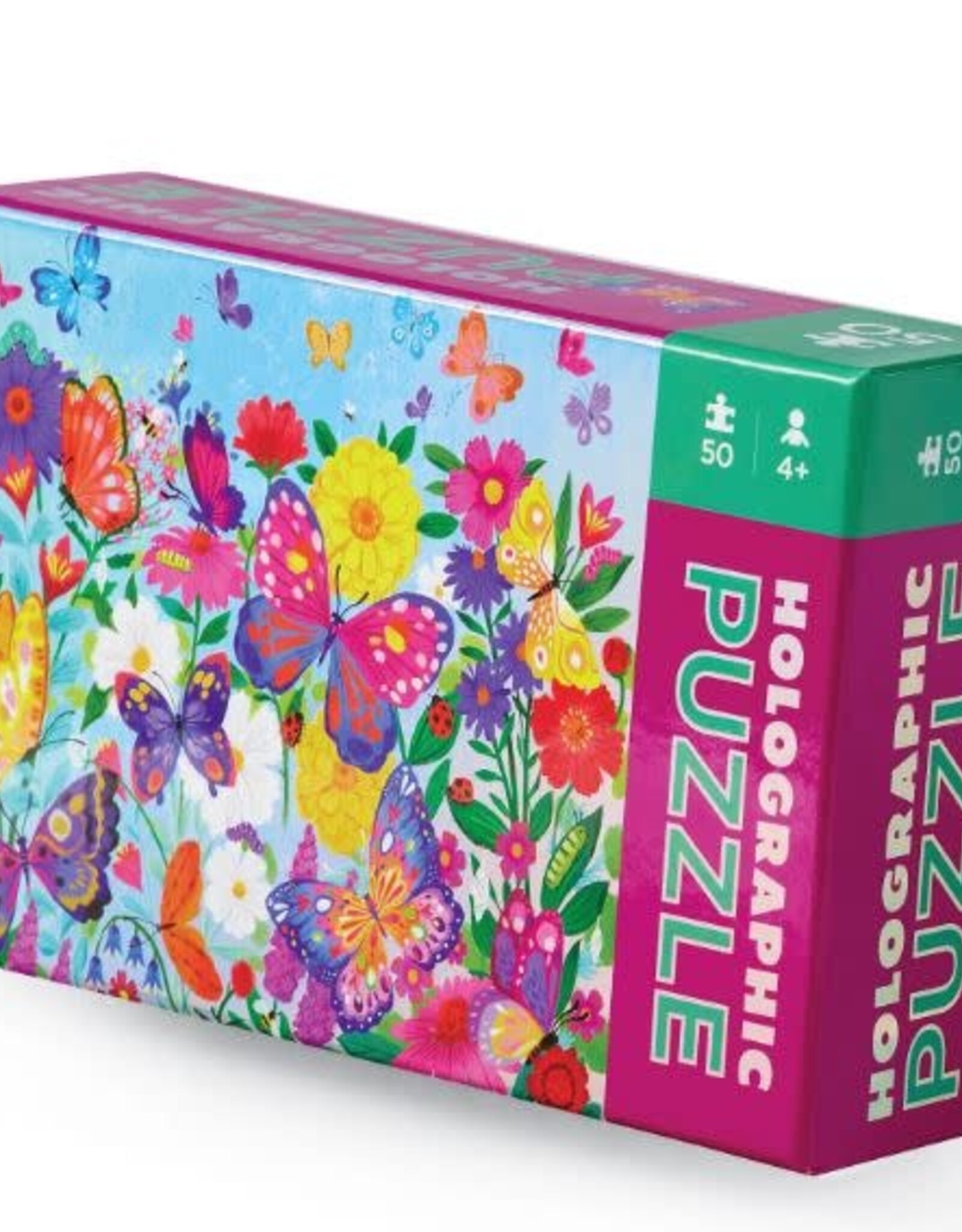 Crocodile Creek Holographic Foil Puzzle 50 Pc/Butterﬂies