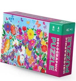 Crocodile Creek Holographic Foil Puzzle 50 Pc/Butterﬂies