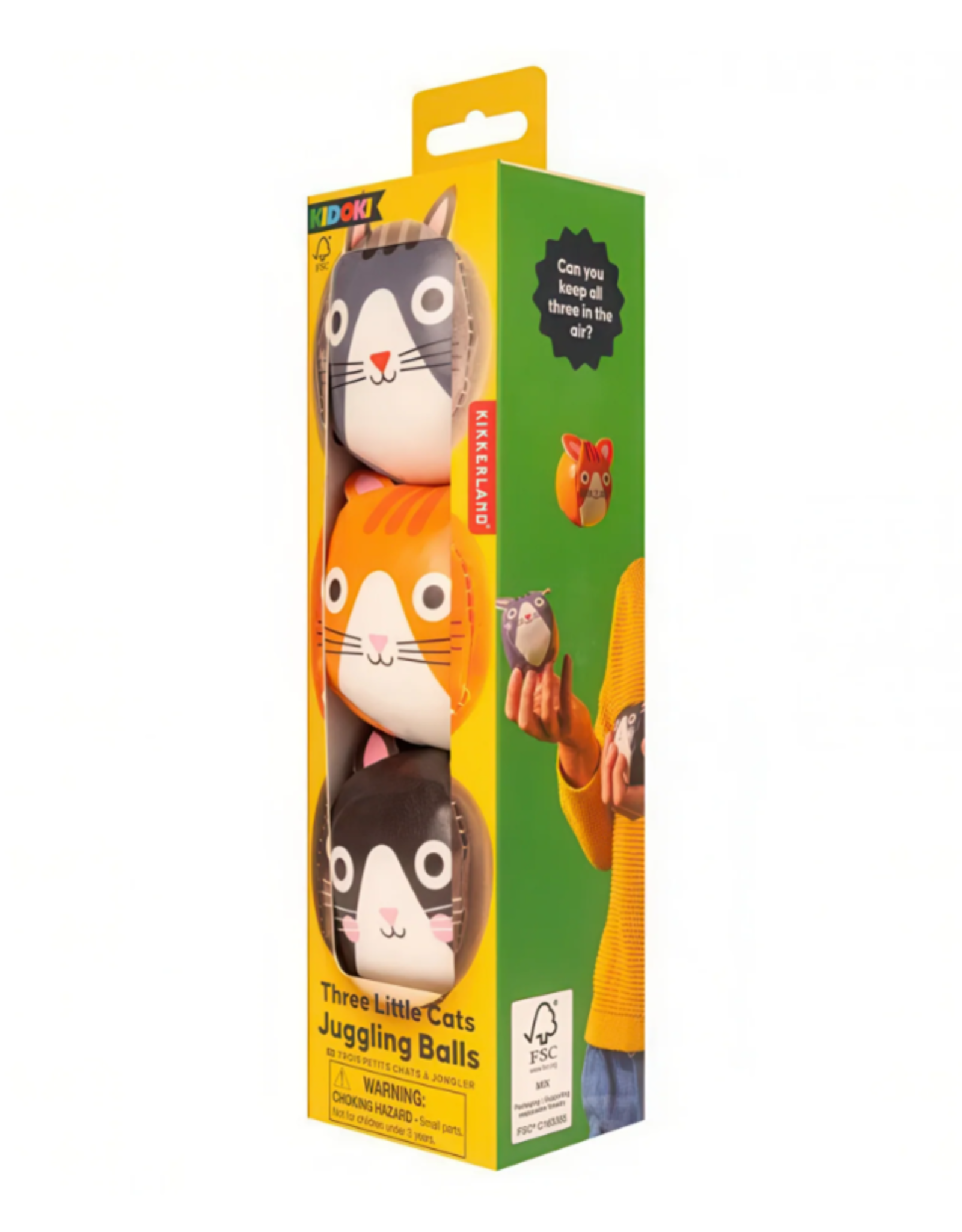 Kikkerland Kidoki Three Cats Juggling Balls