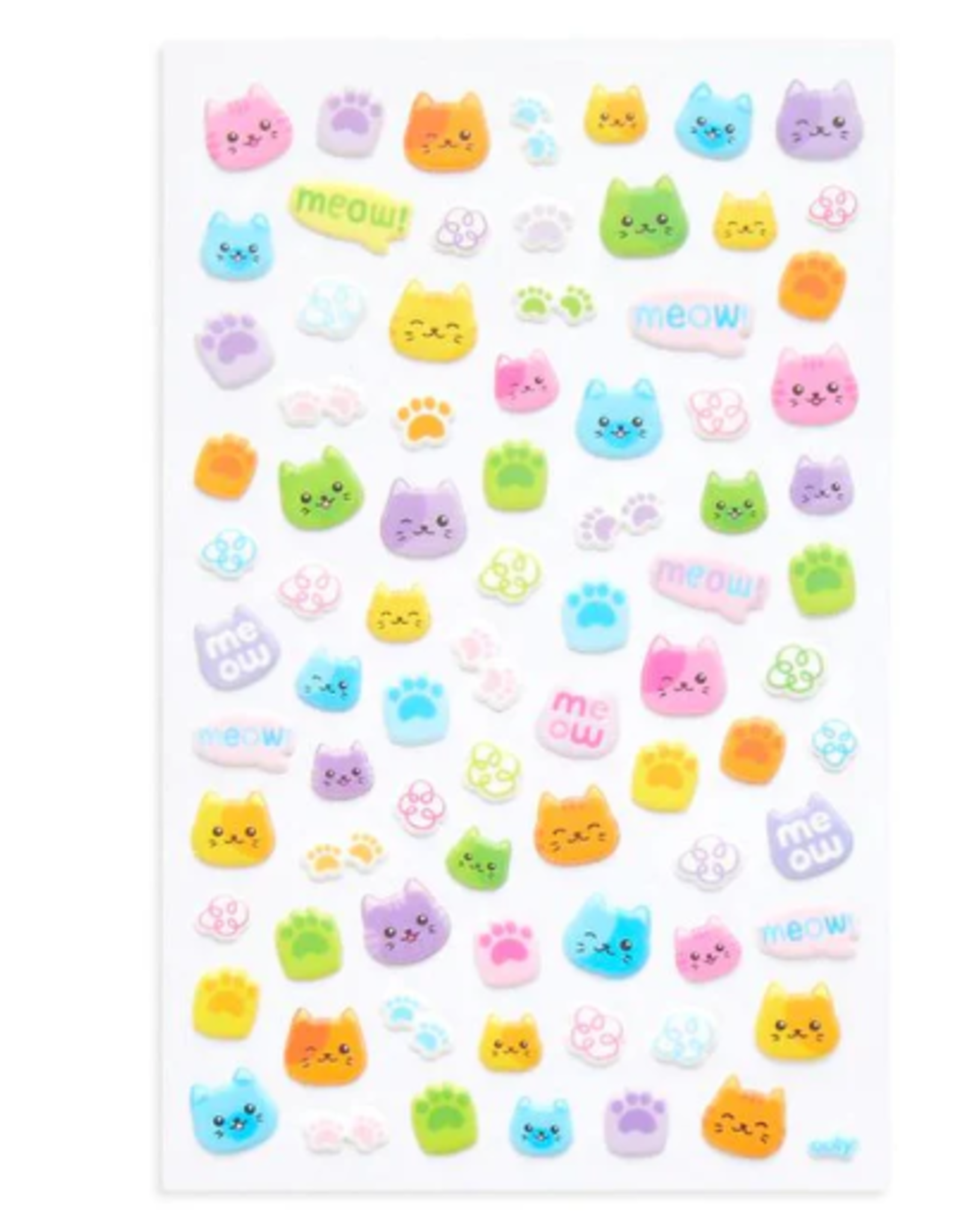 OOLY Stickiville - Standard Stickers - Colorful Cats (1 Sheet)