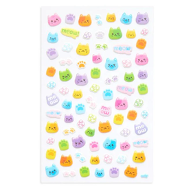 OOLY Stickiville - Standard Stickers - Colorful Cats (1 Sheet)