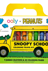 OOLY SOON-OOLY x Peanuts - Snoopy School Coloring Travel Kit (9 Crayons & 48 Coloring Pages)