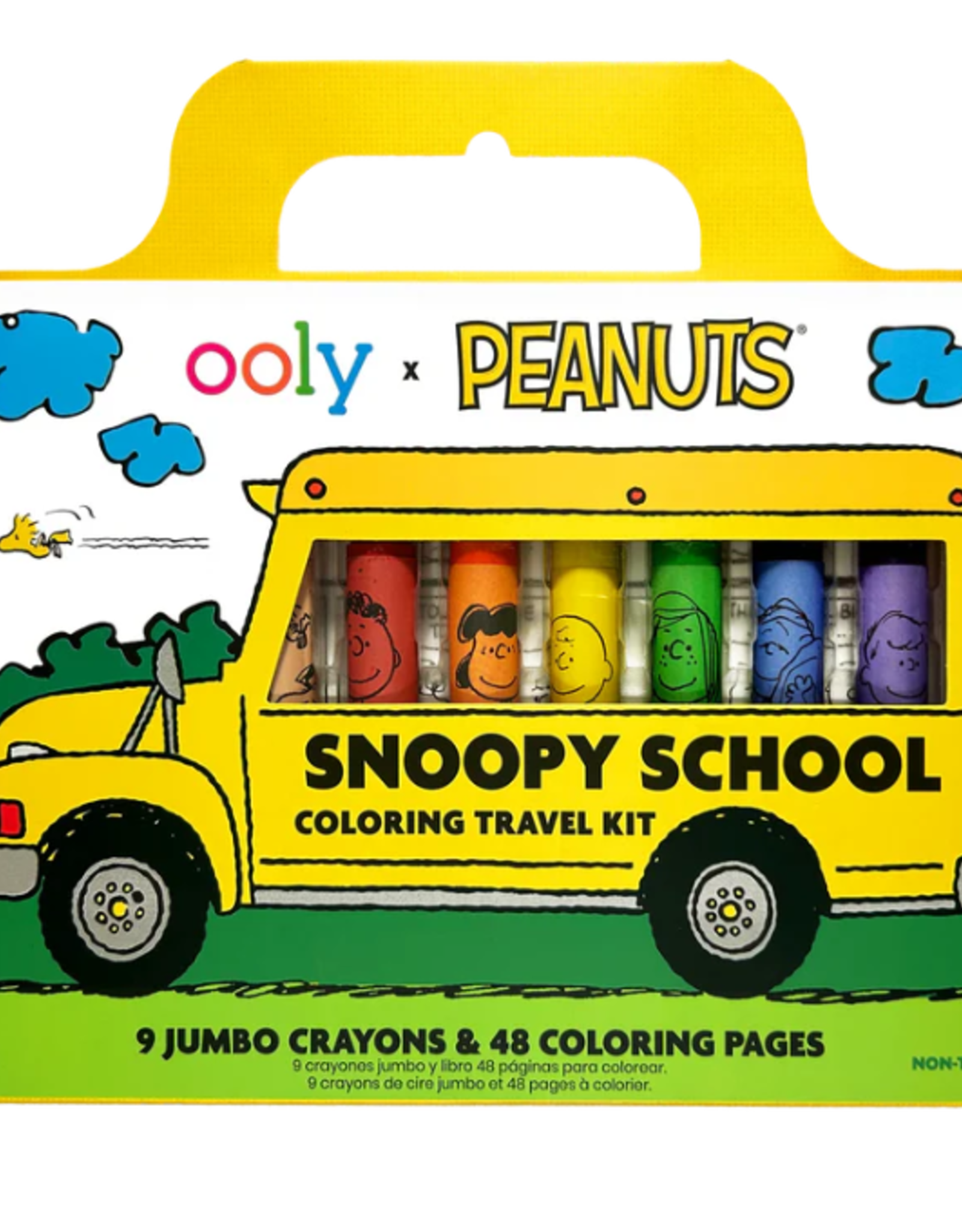 OOLY SOON-OOLY x Peanuts - Snoopy School Coloring Travel Kit (9 Crayons & 48 Coloring Pages)