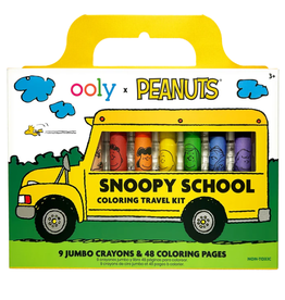 OOLY SOON-OOLY x Peanuts - Snoopy School Coloring Travel Kit (9 Crayons & 48 Coloring Pages)