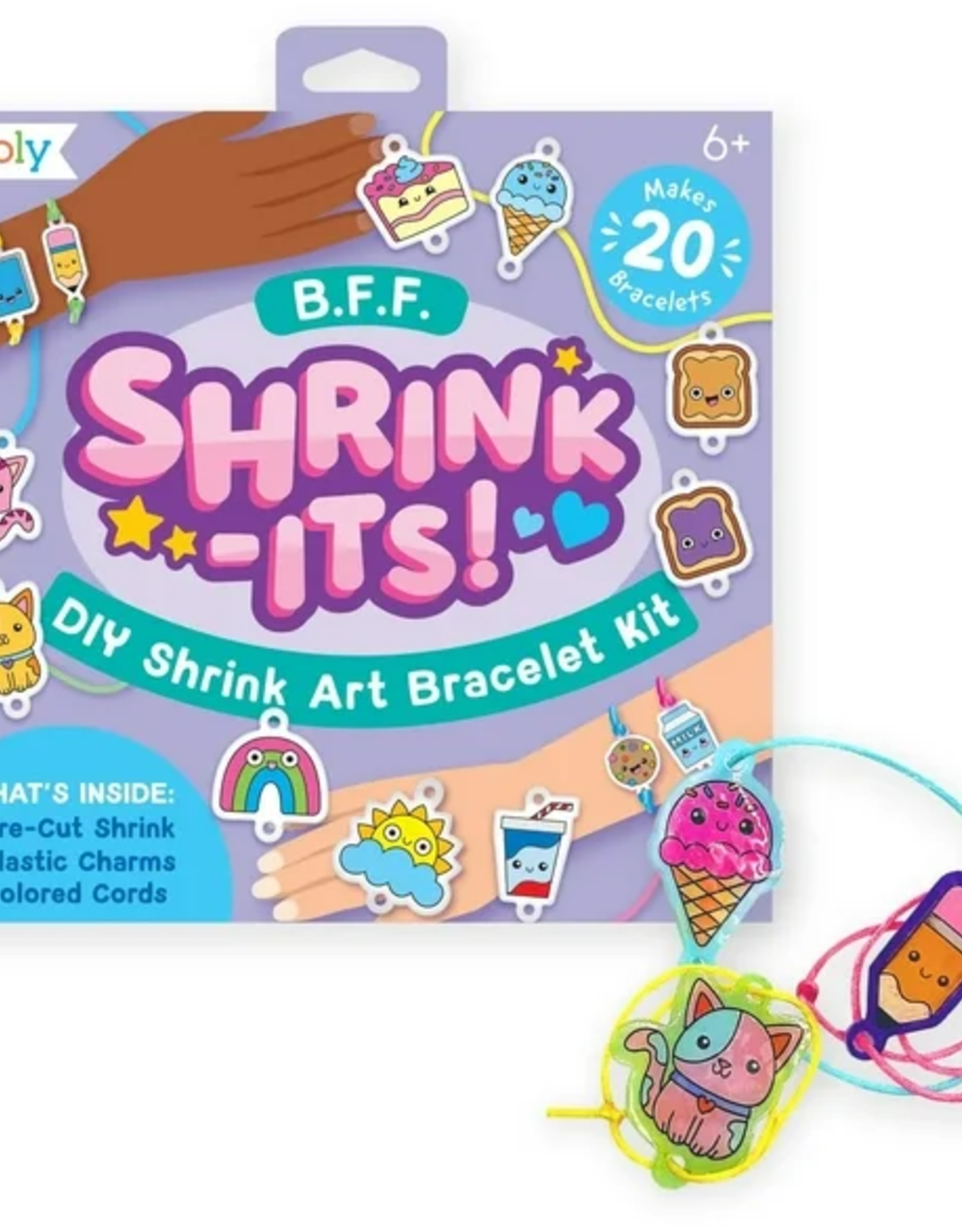 OOLY Shrink-Its! - D.I.Y. Shrink Art Bracelet Kit - B.F.F. (24 PC Set)