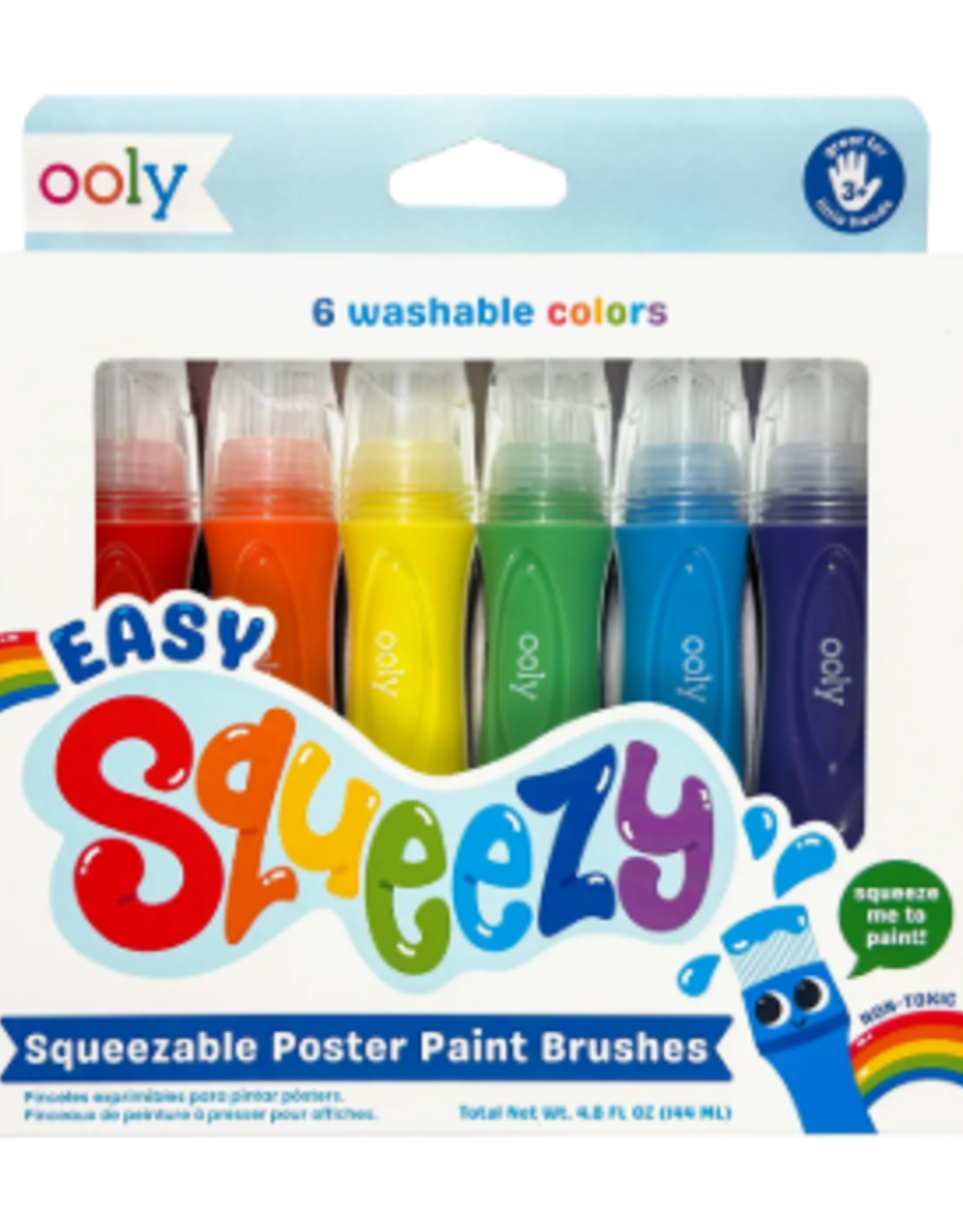 OOLY SOON-Easy Squeezy - Squeezable Poster Paint Brushes (Set of 6)