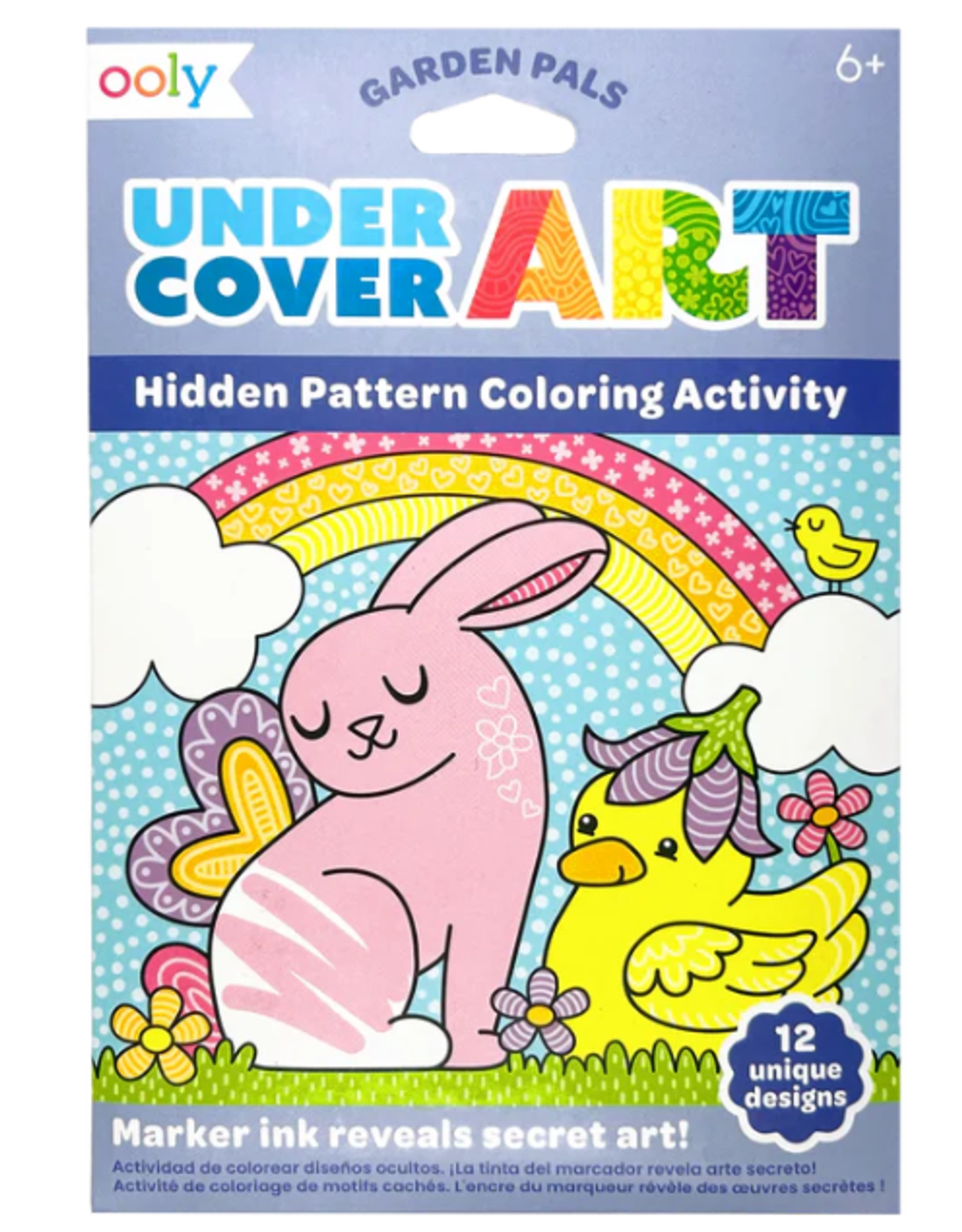 OOLY SOON-Undercover Art - Hidden Pattern Coloring Activity - Garden Pals (12 PC Set)