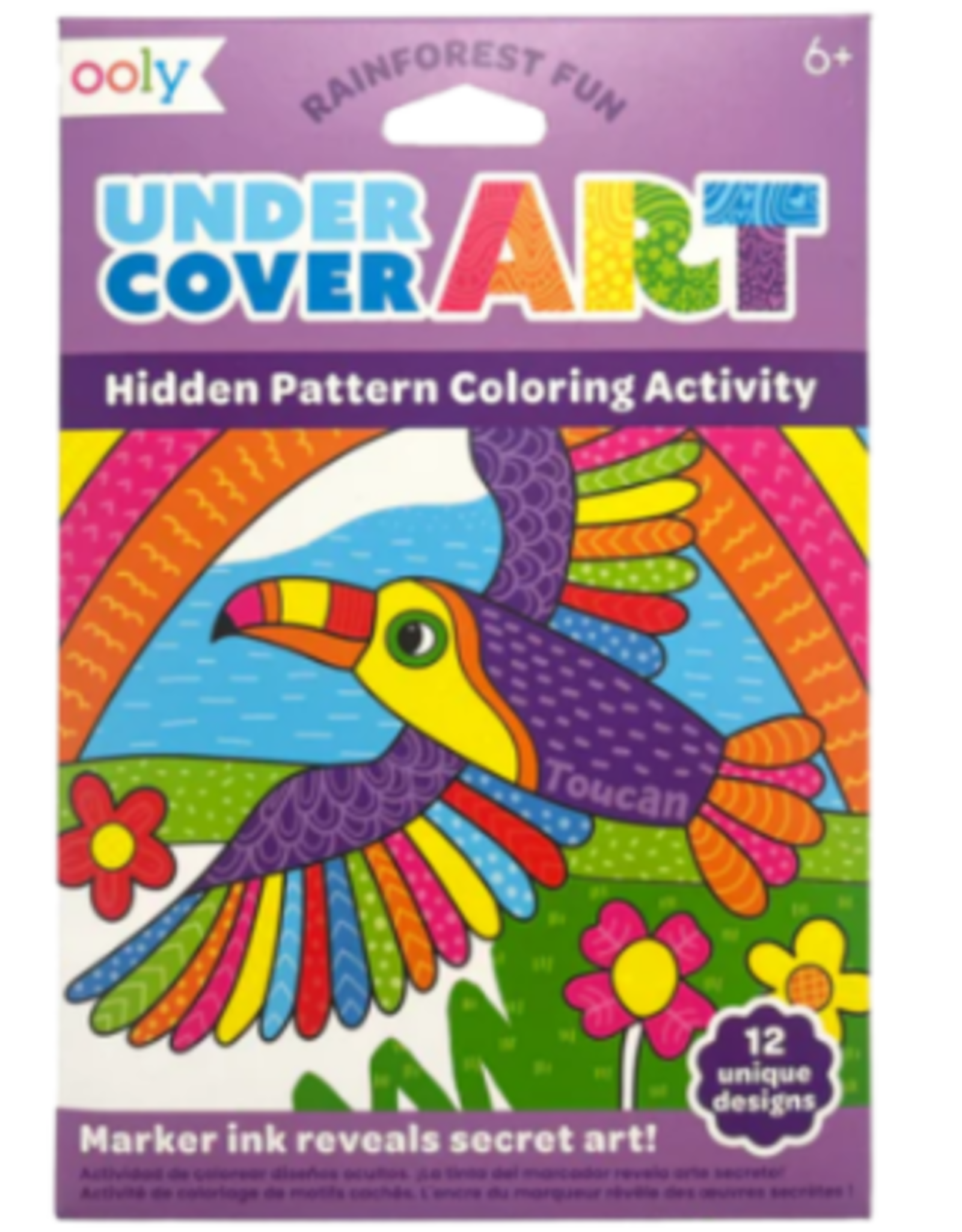OOLY Undercover Art - Hidden Pattern Coloring Activity - Dino. Tales (12 PC Set)