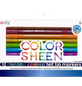 OOLY Color Sheen - Metallic Colored Felt Tip Markers (Set of 12)