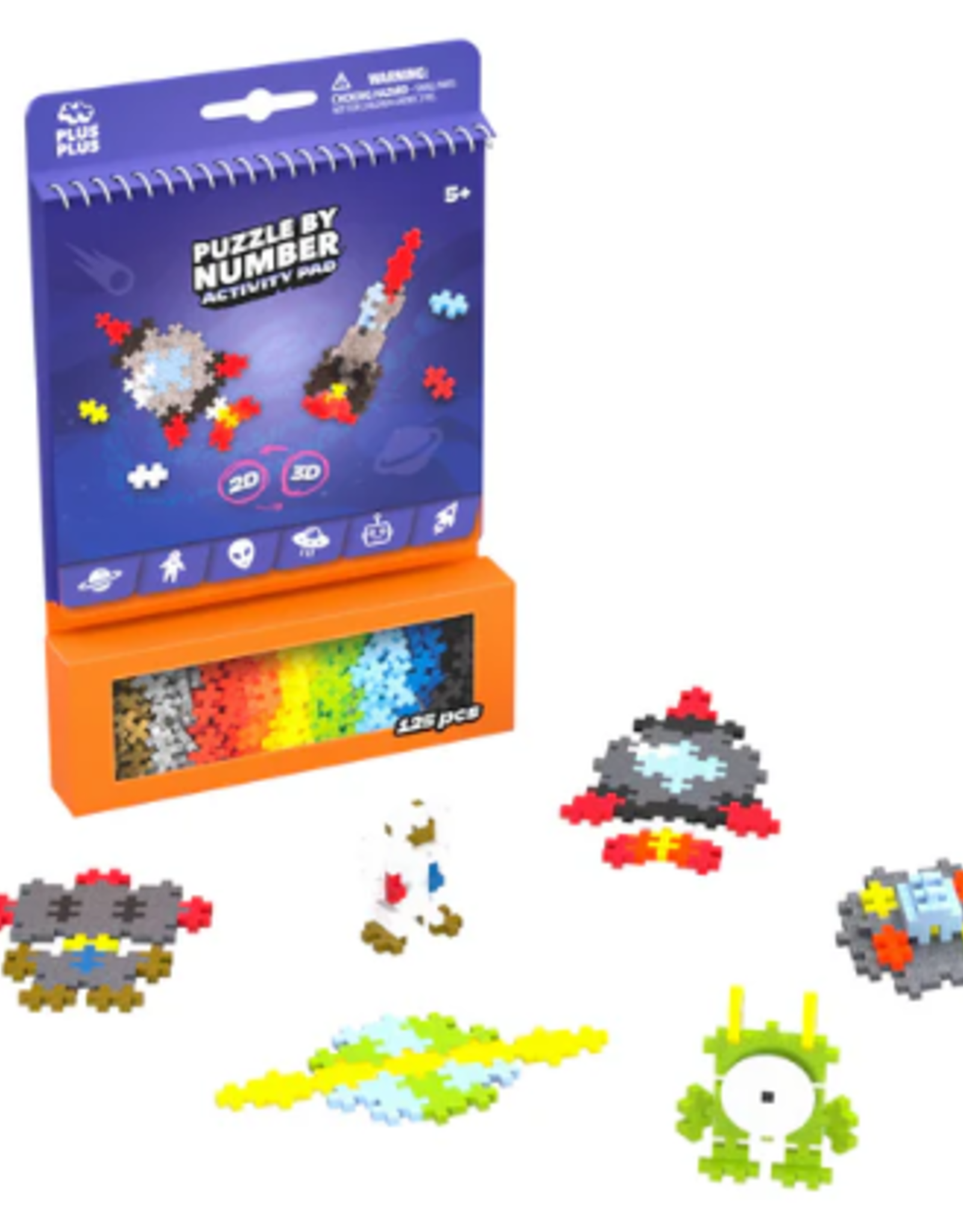 Plus Plus PUZZLE BY NUMBER - ACTIVITY PAD - SPACE -125pcs