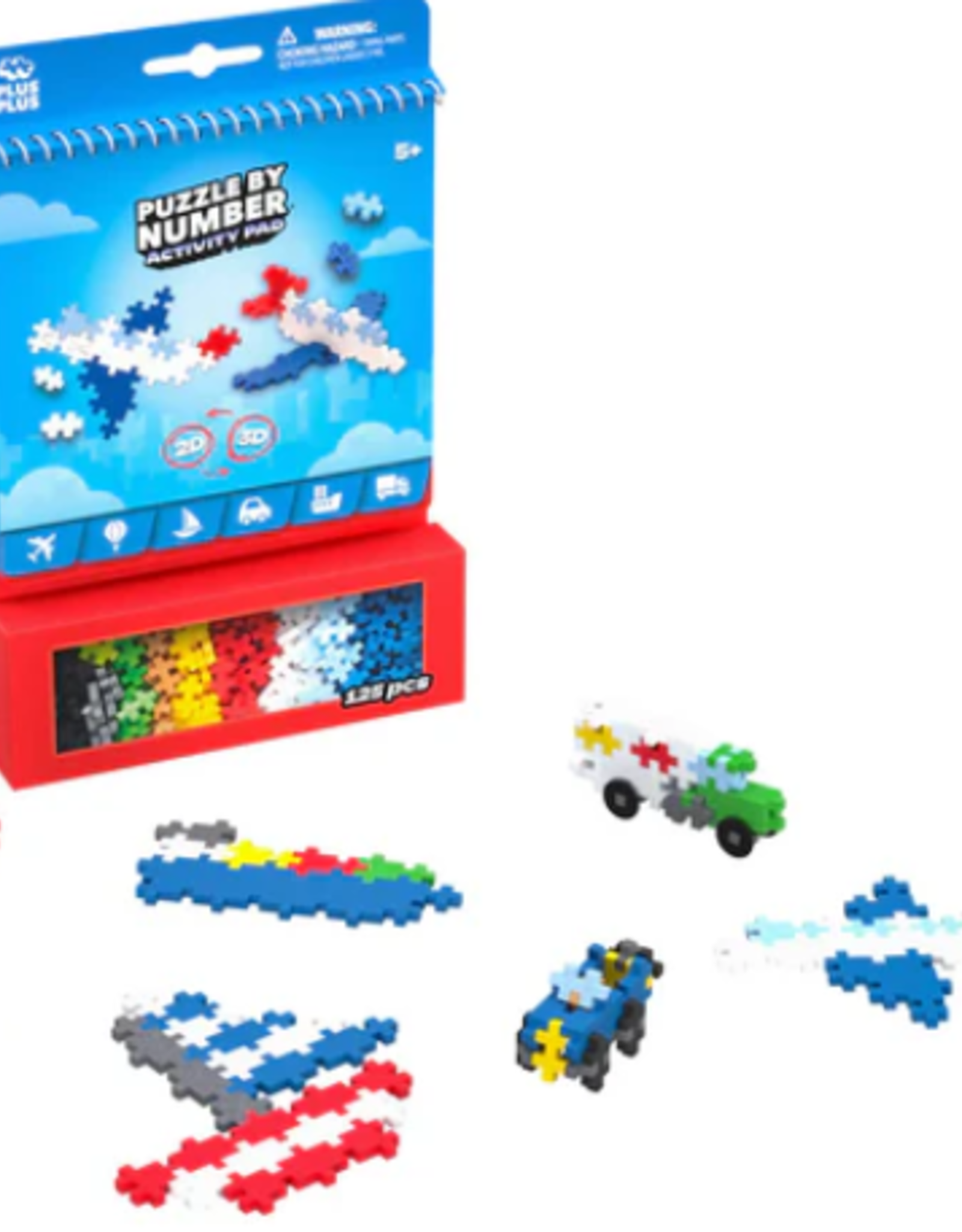 Plus Plus PUZZLE BY NUMBER - ACTIVITY PAD - TRANSPORTATION - 125pcs