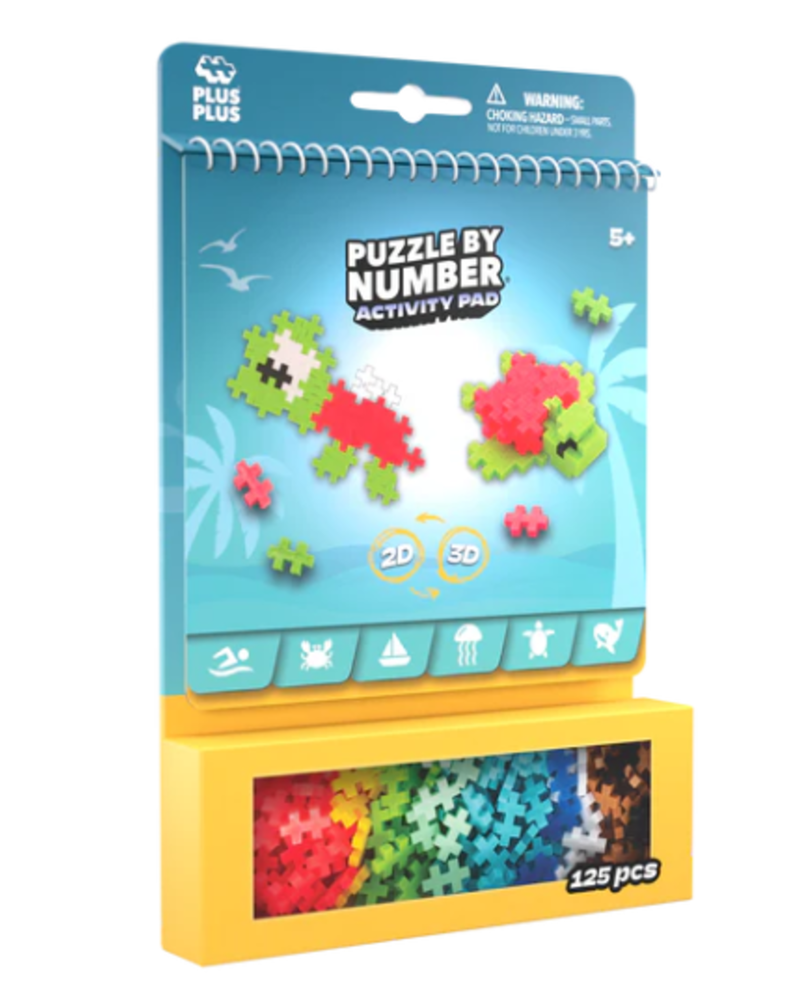 Plus Plus PUZZLE BY NUMBER - ACTIVITY PAD - OCEAN - 125pcs
