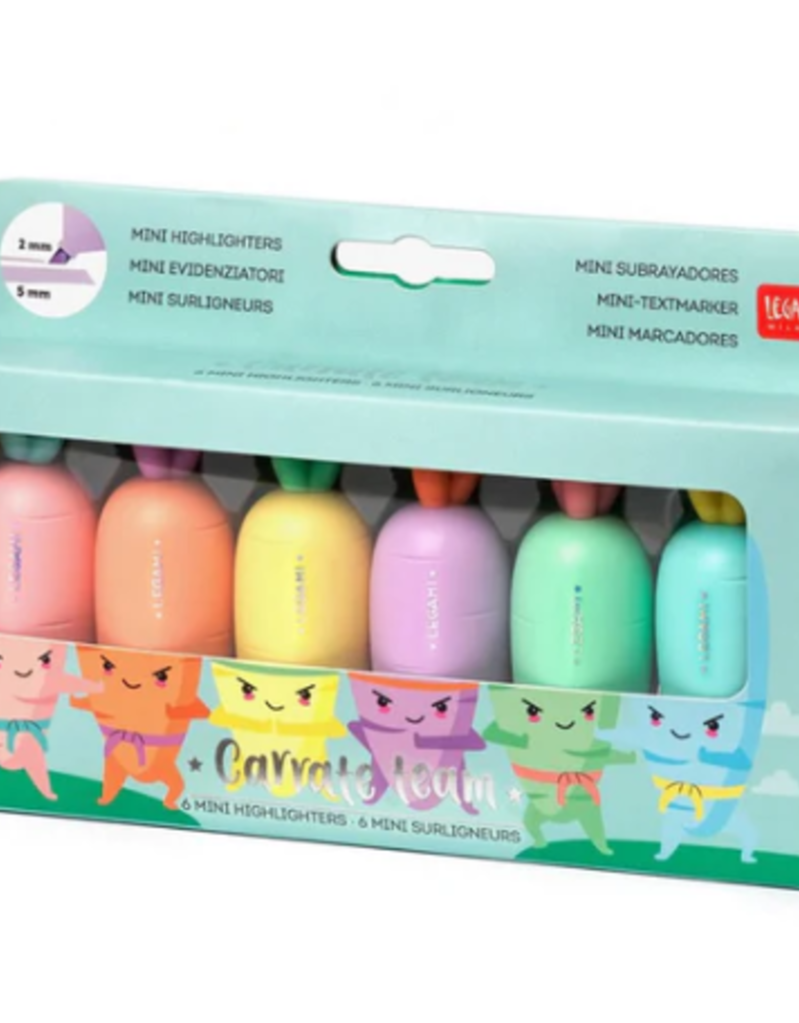 Legami Legami Carrate Team - Set of 6 Mini Highlighters