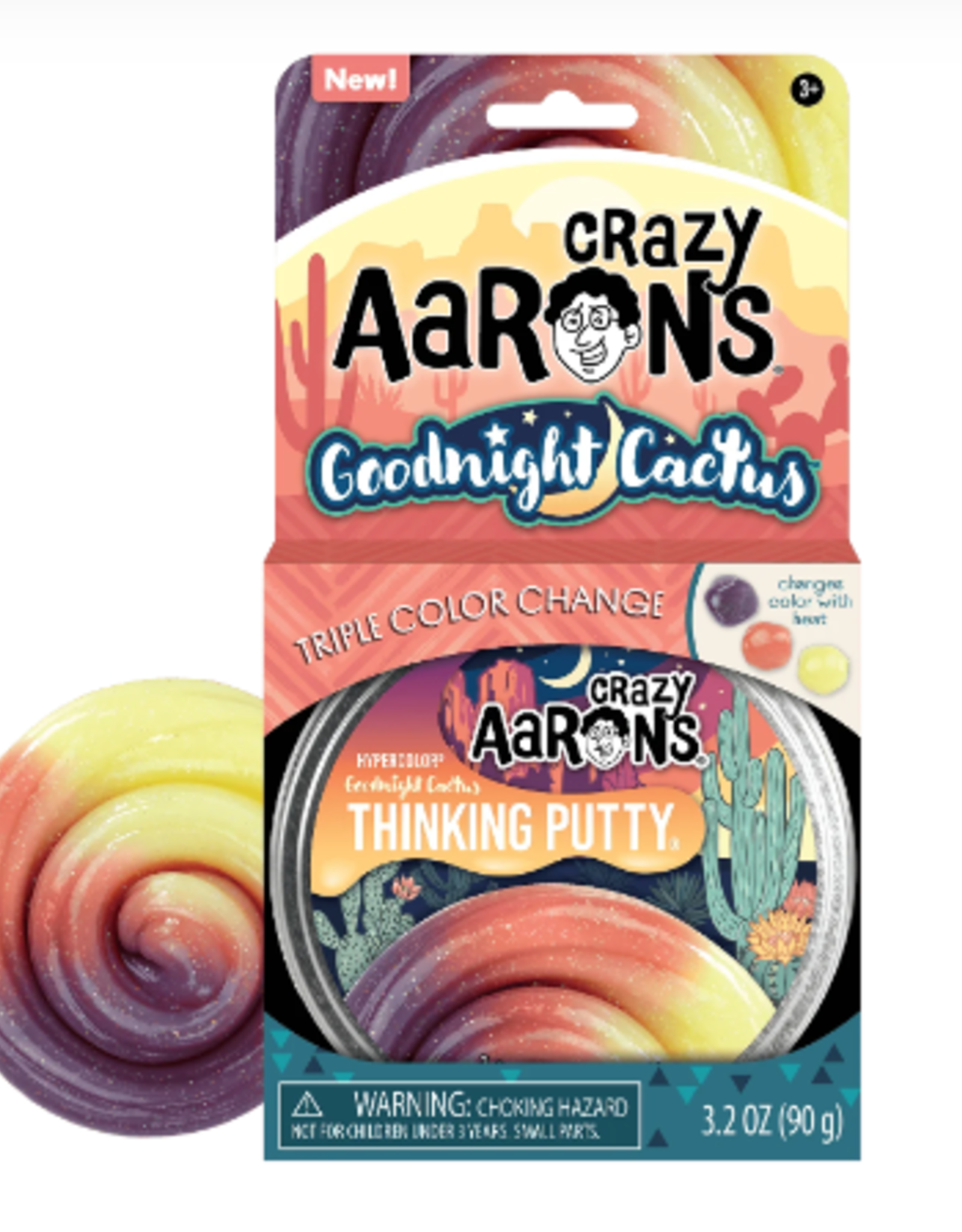 Crazy Aaron's Thinking Putty 4" THINKING PUTTY - GOODNIGHT CACTUS