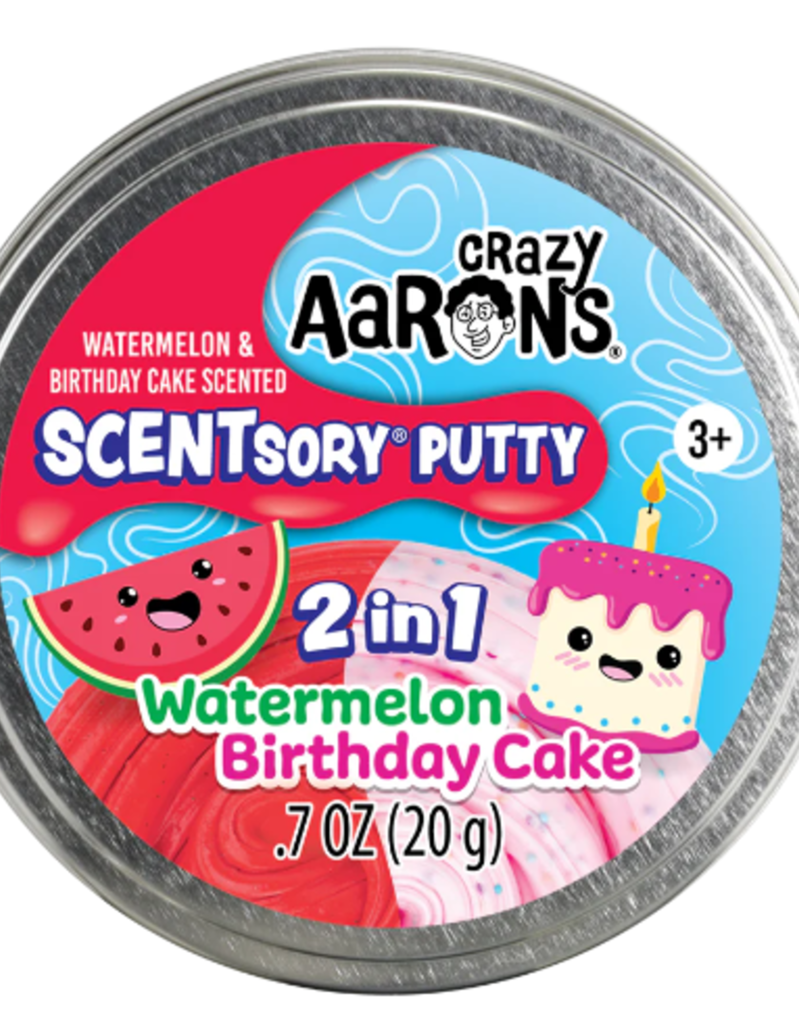Crazy Aaron's Thinking Putty SCENTSORY® PUTTY - DUOS WATERMELON/BIRTHDAY CAKE
