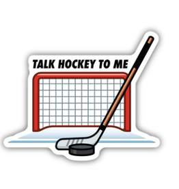 Stickers NW TALK HOCKEY TO ME STICK AND GOAL STICKER