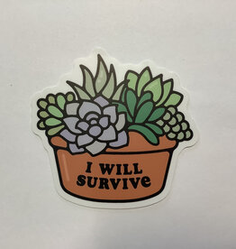 Stickers NW I WILL SURVIVE SUCCULENT POT STICKER