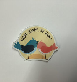 Stickers NW THINK HAPPY, BE HAPPY LOVEBIRDS - STICKER