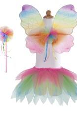 Great Pretenders Neon Rainbow Tutu With Wings & Wand, Size 4-6