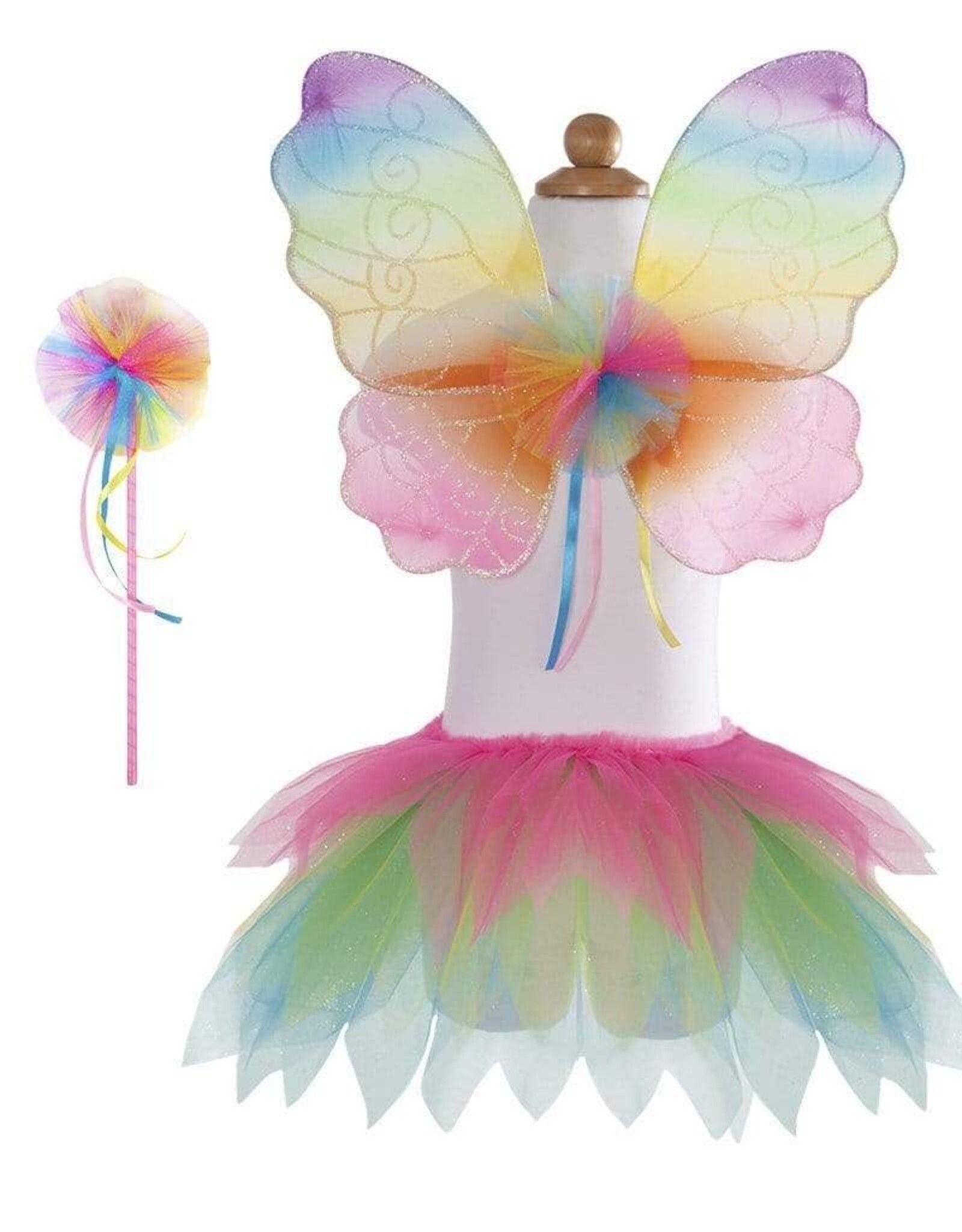Great Pretenders Neon Rainbow Tutu With Wings & Wand, Size 4-6