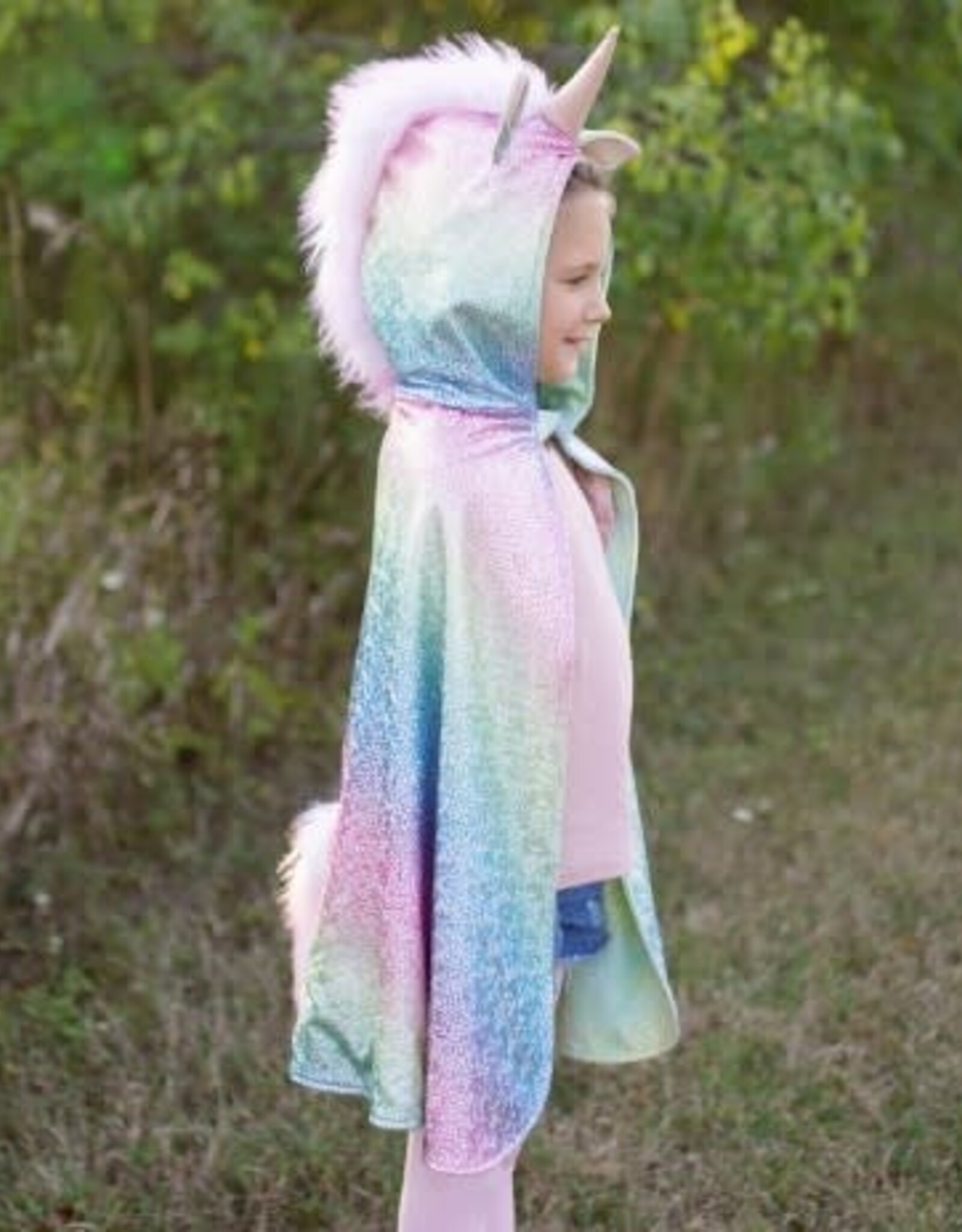 Great Pretenders Rainbow Reversible Unicorn Dragon Cape, Size 4-6