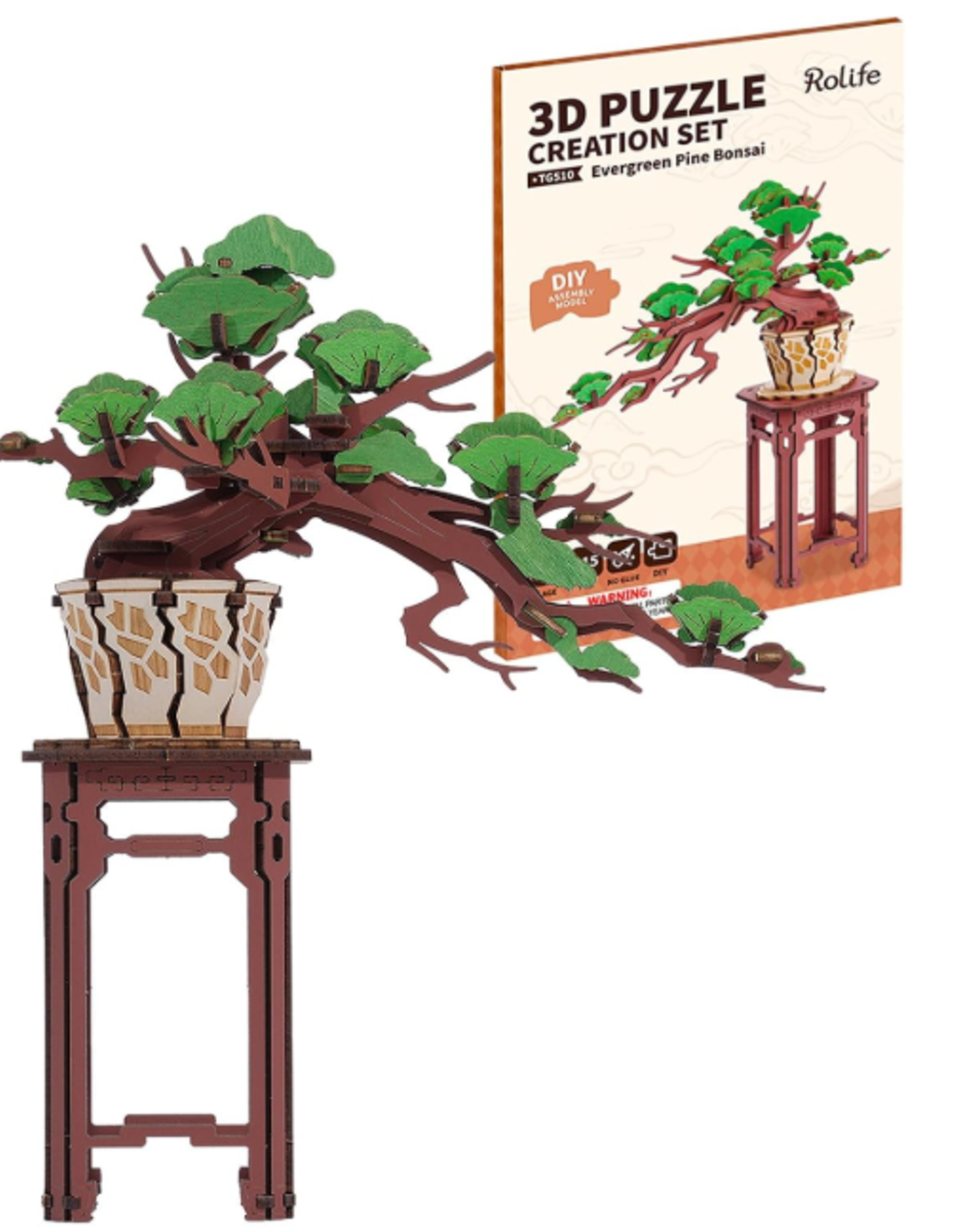 Rolife 3D Wooden Puzzle - Evergreen Pine Bonsai