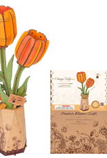 Rolife Wooden Bloom Craft - Orange Tulip