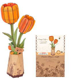 Robotime Wooden Bloom Craft - Orange Tulip