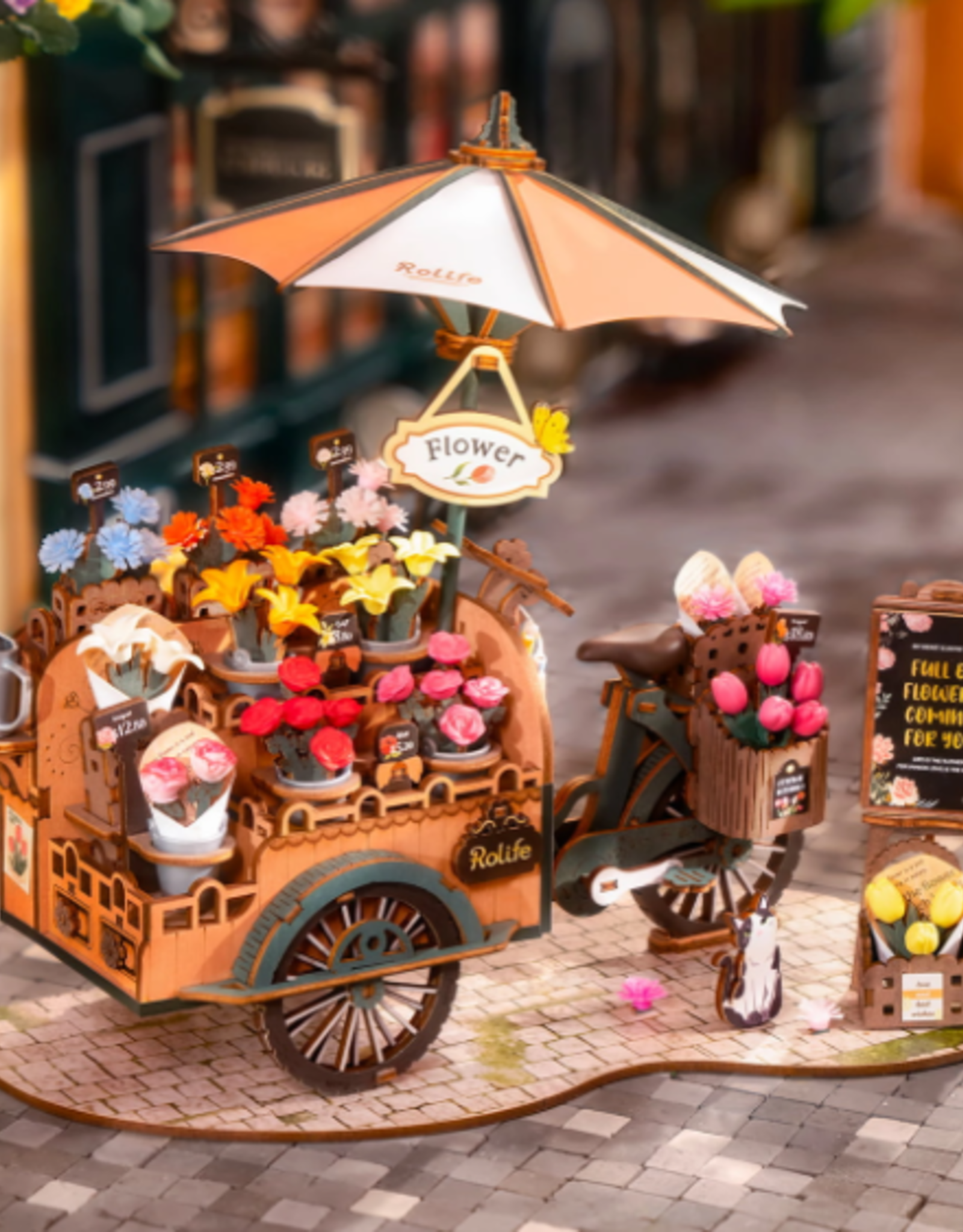 Rolife Wooden Blossom Cart