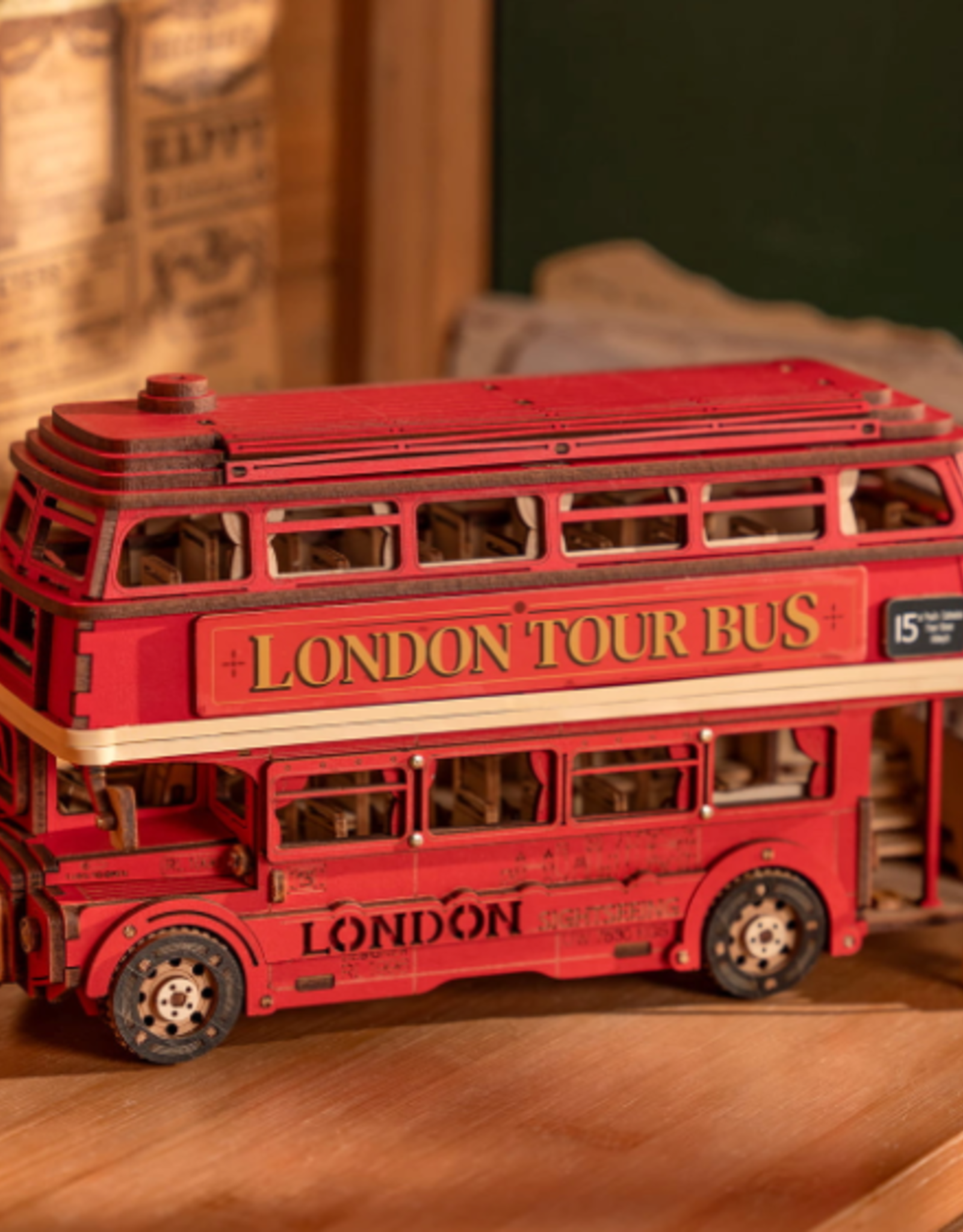 Rolife Wooden London Tour Bus