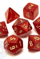Chessex Dice - Glitter - 7Pc Ruby/Gold