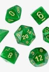 Chessex Dice - 7 pc Vortex - Green/Gold Polyhedral