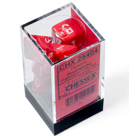 Chessex Dice - Opaque - 7Pc Red/White