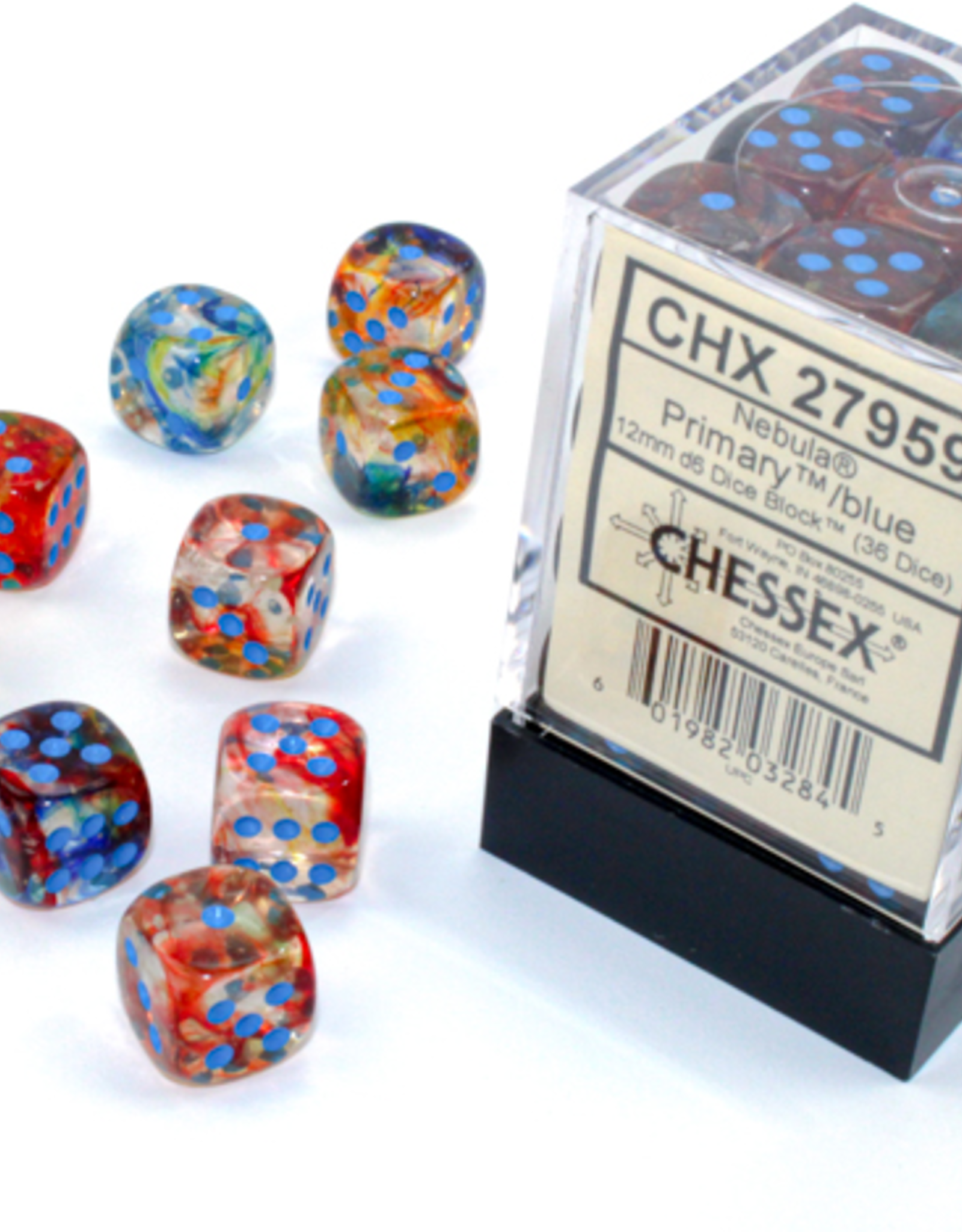 Chessex Dice - Nebula - 36D6 Primary/Blue Luminary